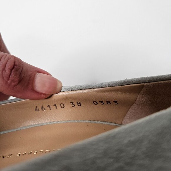 Giuseppe Zanotti Pointy Toe Suede Lucrezia Pumps Sz 7.5 US/ 38 EUR Mint Green - Picture 11 of 12